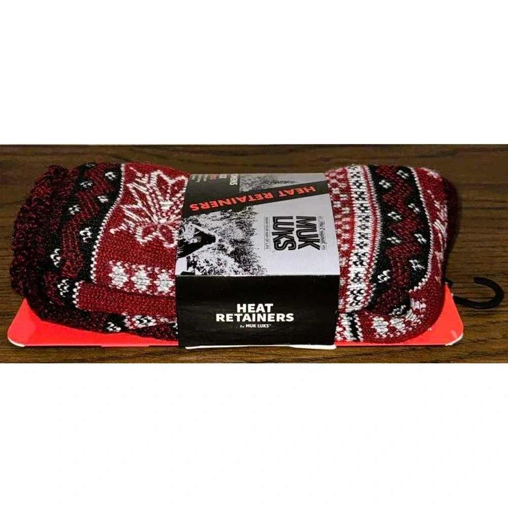 Muk Luks Women's Heat Retaining Thermal Winter Socks 3.0 TOG Sz 6-11 Red Holiday